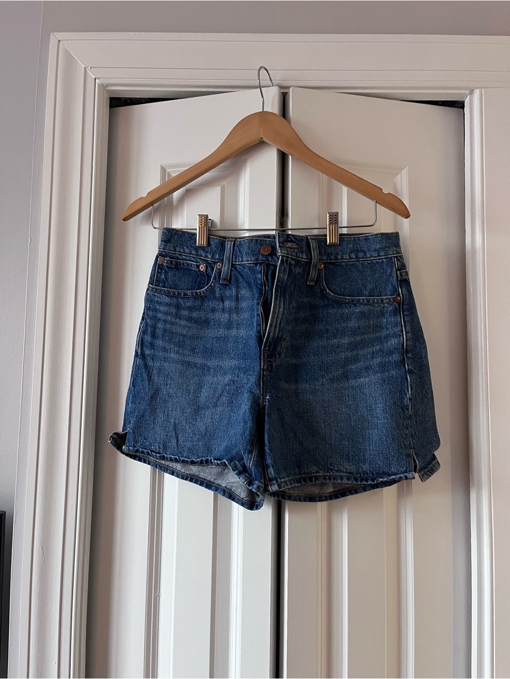 Madewell High-Rise Blue Denim Shorts